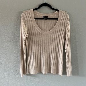 Tan scoop neck lightweight sweater from NY & Co size M.